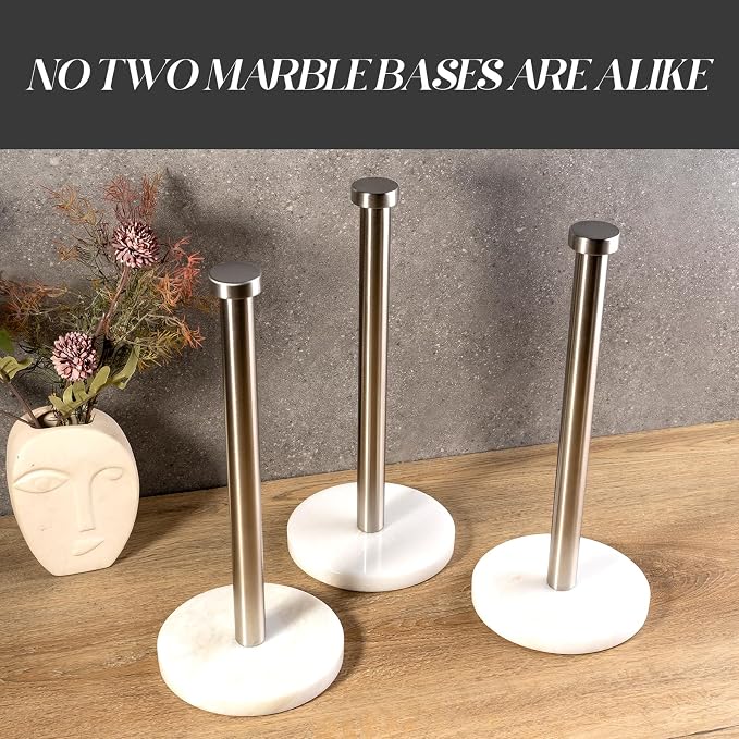 Koville African Genuine Marble Paper Towel Holder Countertop, - Image 5