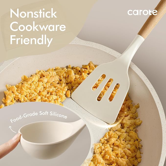 CAROTE Silicone Cooking Utensils Set, Kitchen Utensils Set 16 Pcs - Image 4