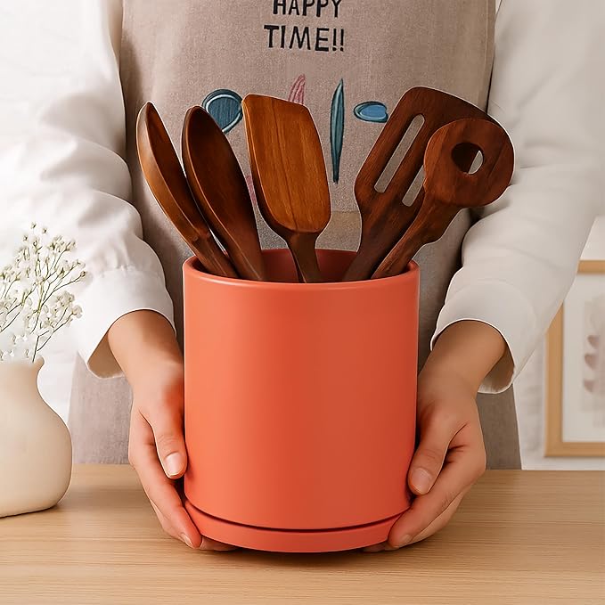 D'vine Dev 360° Rotating Utensil Holder – 7.2" Kitchen Utensil Crock - Image 5