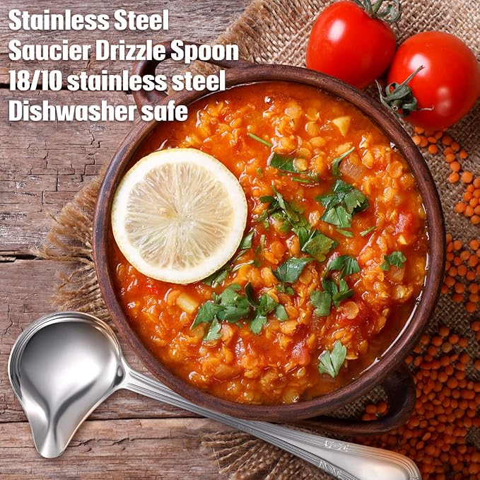 Patelai 2 Pieces Small Ladle Gravy Ladle Drizzle Spoon 1 Ounce Stainless Steel - Image 5