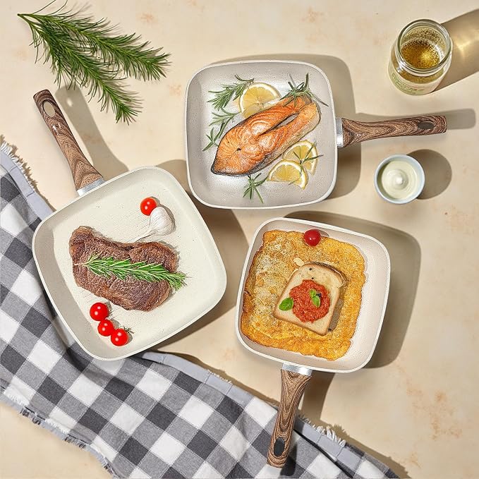 3 Pcs Pots and Pans Set, Nonstick & Non-Toxic Healthy Pots and Pans - Image 9