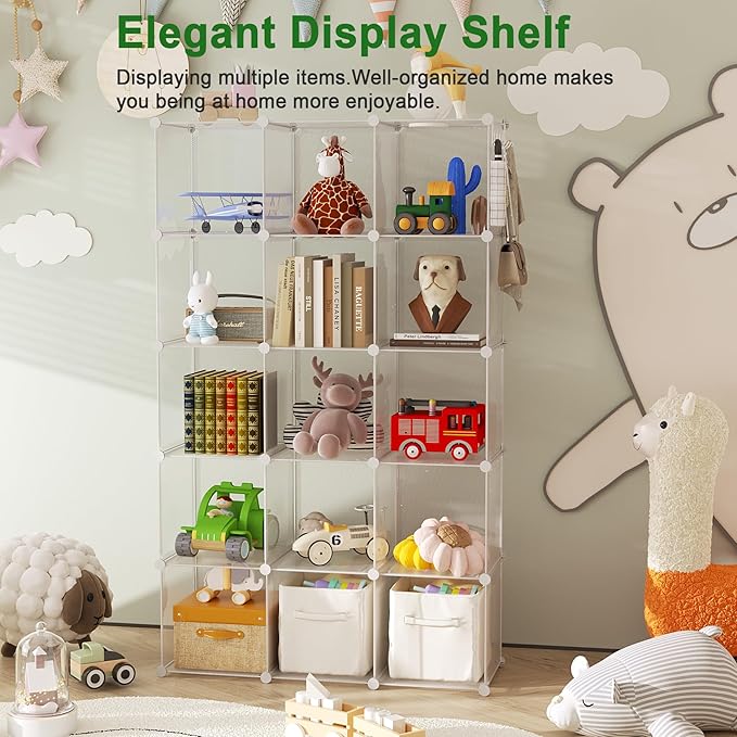 C&AHOME Cube Storage Organizer, 16-Cube Shelves Units, Plastic Storage Cubes - Image 5