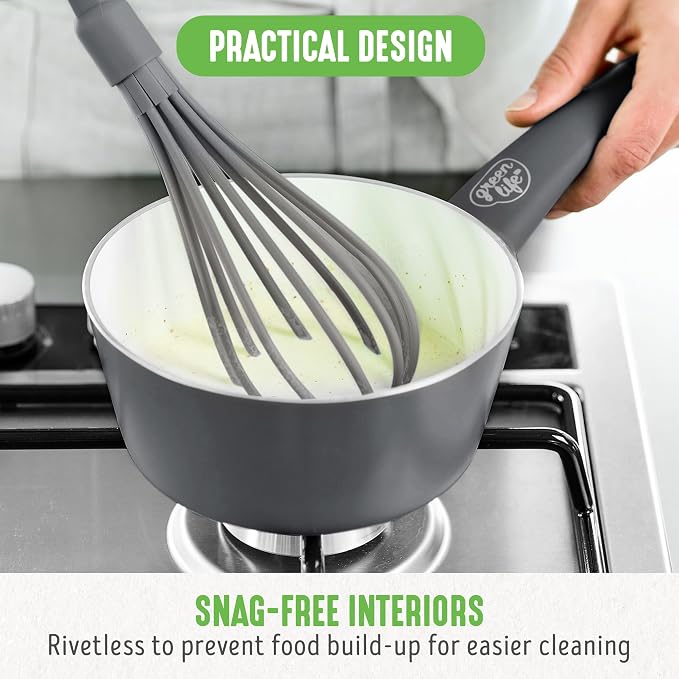 GreenLife 16 Piece Nonstick Cookware Set, Soft Grip Non-Toxic PFAS-Free Ceramic - Image 8