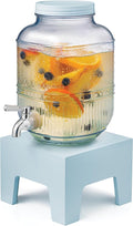 Beverage Dispenser 1 Gallon, Glass Drink Dispenser by Godinger