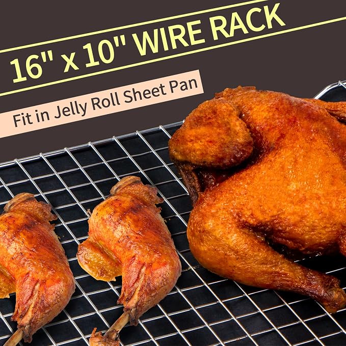 Cooling Rack for Baking 2-Pack, 16x10 Inches Baking Rack, Thick Wire Cookie - Image 3