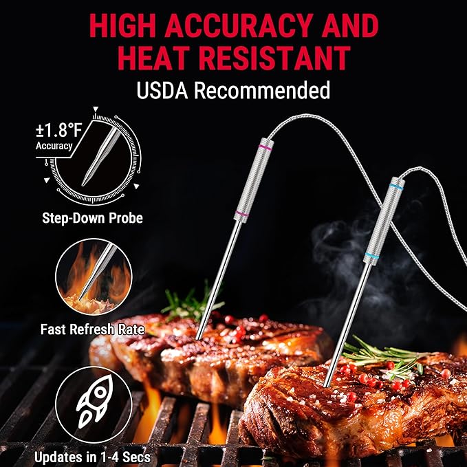 TempPro TP829 1000ft Wireless Meat Thermometer Digital - Image 5