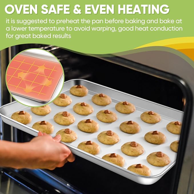 TeamFar Stainless Steel Baking Sheet, 20’’ x 14’’ Large Baking Sheet Pan - Image 5