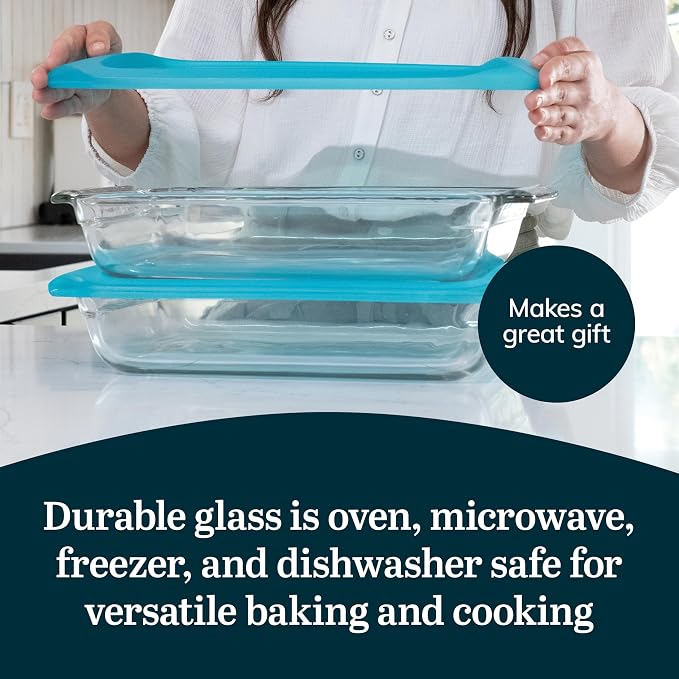 Libbey Baker’s Premium 2 Piece Glass Baking Dish Set, Stackable Casserole Dish - Image 5