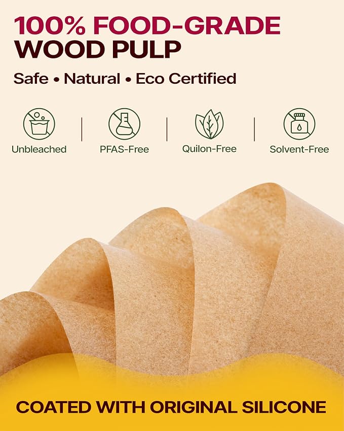 Katbite 200 Pcs Parchment Paper, 8 x 8 Inch Unbleached Baking Paper, Oil - Image 5