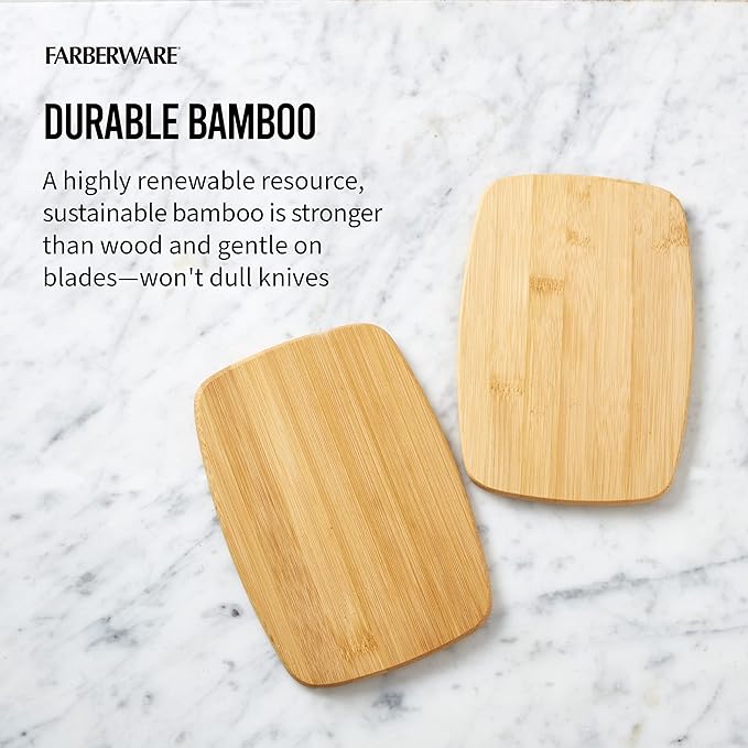 FARBERWARE 4-Piece Reversible Bamboo Cutting Board and Charcuterie Set - Image 4