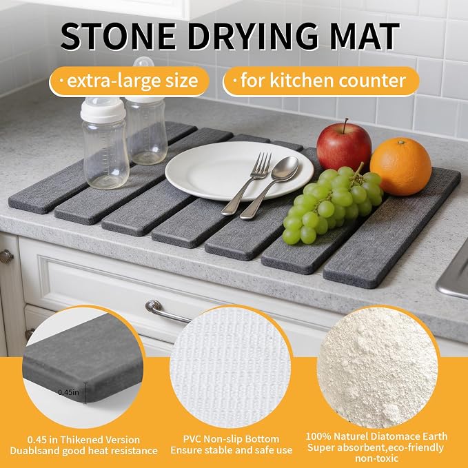 Stone Dish Drying Mat for Kitchen Counter - Image 3