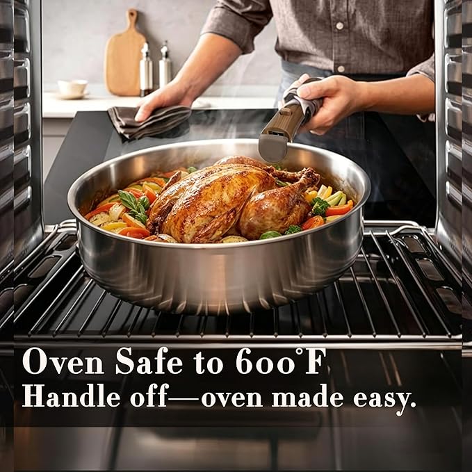 CAROTE 13pcs Tri-Ply Stainless Steel Cookware Set - Image 6
