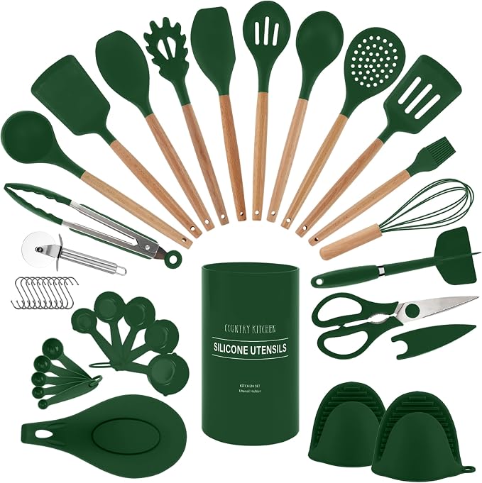 Country Kitchen Non Stick Silicone Utensil Set by CountryKitchen