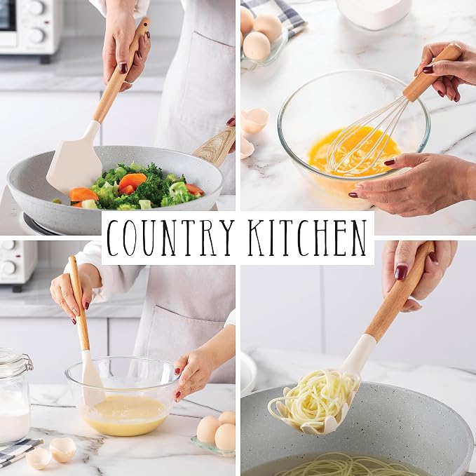 Country Kitchen Non Stick Silicone Utensil Set - Image 4