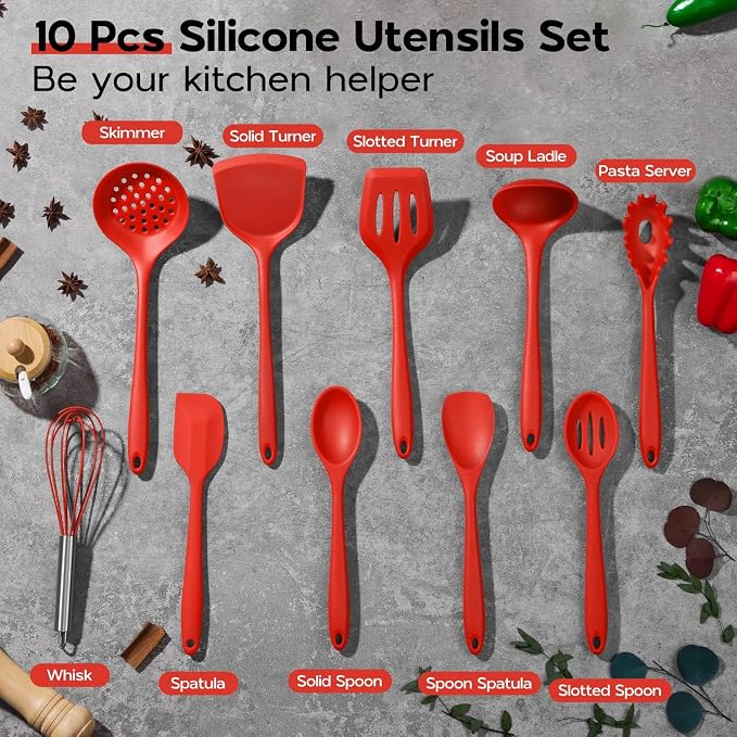 Onader 10 Pieces Cooking Utensils Set, Non Toxic & Heat Resistant - Image 8