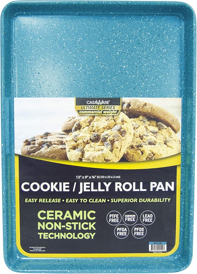 casaWare 3pc Ultimate Commercial Weight Cookie Sheet Set, Two 15 x 10-Inch Pans - Image 2