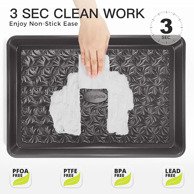 HONGBAKE Nonstick Baking Sheet Pan Set of 3, Cookie Sheets - Image 6