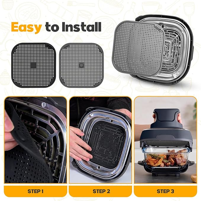 2 PCS Silicon Splatter Shield for Ninja Crispi Air Fryer Heat-Resistant Splash - Image 5