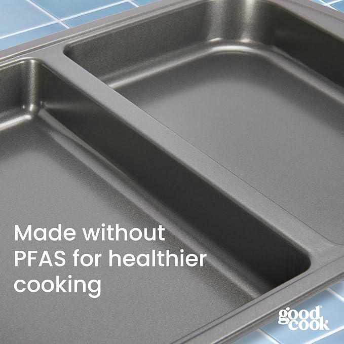 GoodCook Everyday Divided Baking Pan 1.5-Inch Deep 2-Section Non-Stick - Image 4