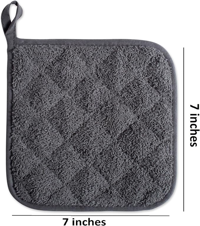DII Basic Terry Collection Quilted 100% Cotton, Mineral Gray, 3 Piece - Image 2