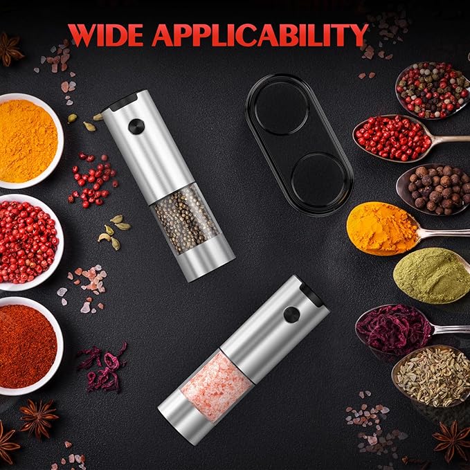 Electric Salt and Pepper Grinder- Automatic Battery Pepper Mill Shakers Kitchen - Image 5
