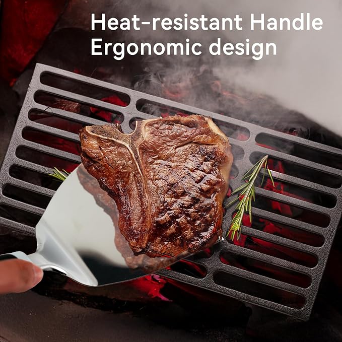 Professional Wide Turner 9.5 Inch Stainless Steel Spatula - Image 3