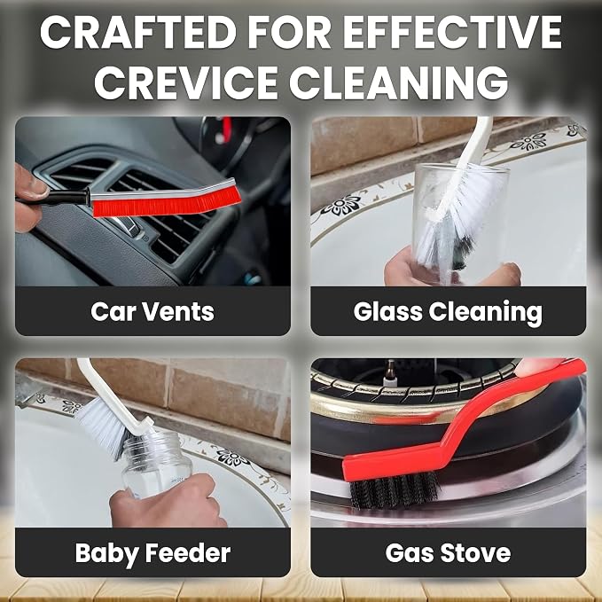8 Pcs Crevice Cleaning Brush Set – Hard Bristle Cleaning Tools - Image 9