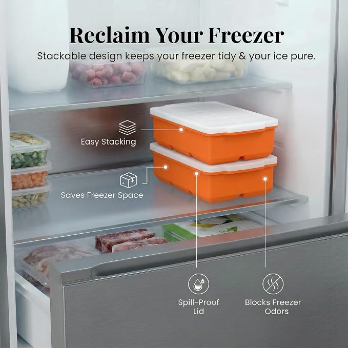 KitchFort Large Silicone Ice Cube Tray, Easy Release 2" Big Ice Cubes - Image 5
