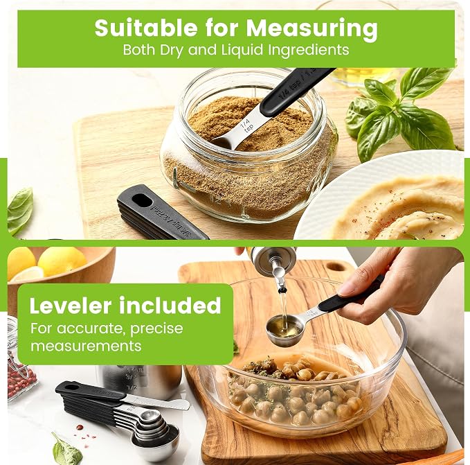 Spring Chef Stainless Steel Magnetic Measuring Spoons Set of 8 - Image 7