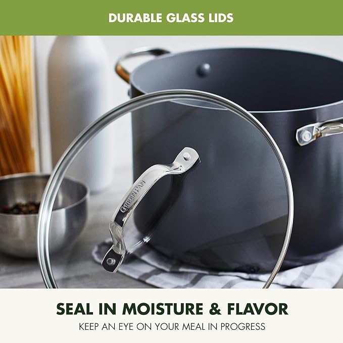 GreenPan Valencia Pro Hard Anodized Healthy Ceramic Nonstick 8QT Stock Pot - Image 8