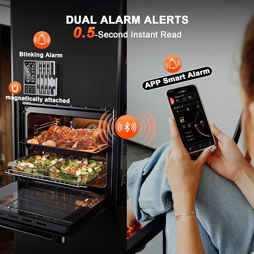 Wireless Meat Thermometer with Smart Timer & APP Alerts, 800ft Bluetooth Grill - Image 6