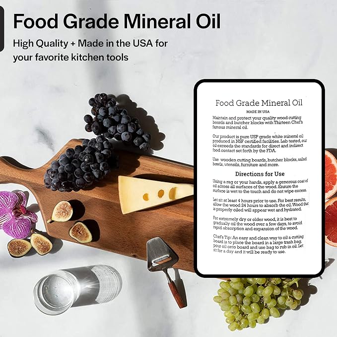 Thirteen Chefs Mineral Oil - 128oz Food Grade Conditioner - Image 7