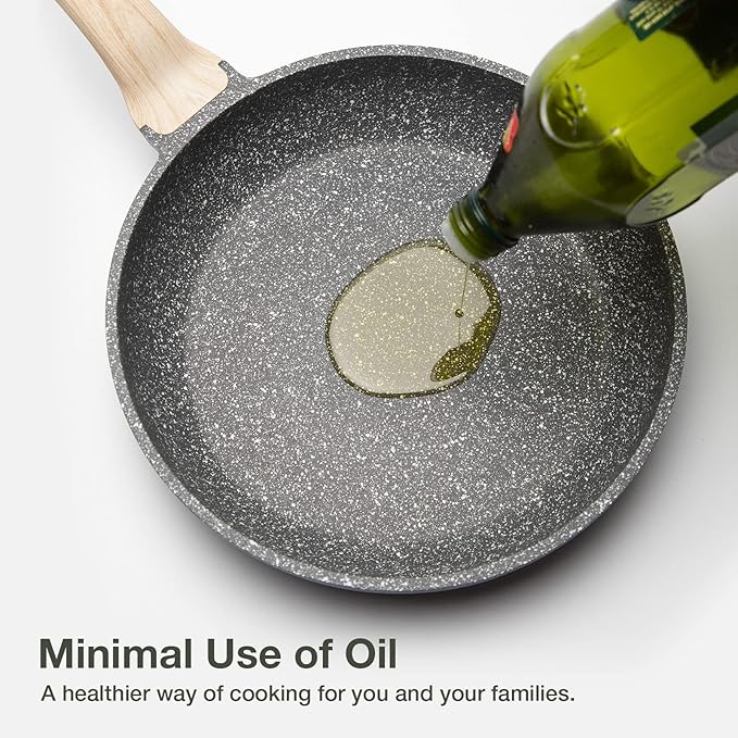 CAROTE Non Stick Frying Pan Skillet, Omelet Pan, Healthy Non Toxic Granite Chef - Image 6
