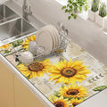 Kitchen Countertop Dish Drying Mat, Super Absorbent Coffee Bar Mat by Kuyig+Home
