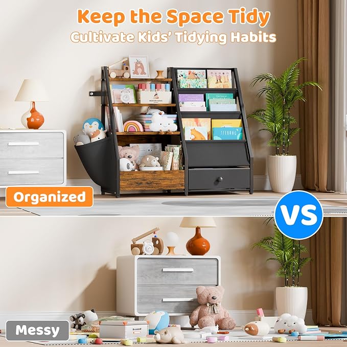HAVLOTII Kids Bookshelf and Toy Storage - Image 6