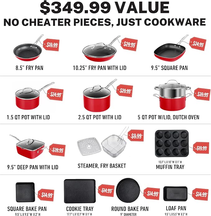 Granitestone 20-Piece Nonstick Pots and Pans Set - Image 2