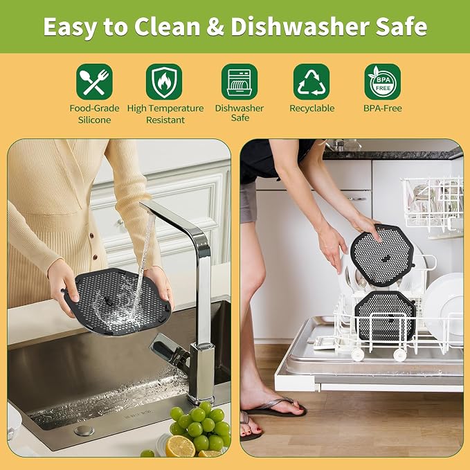 2 PCS Silicon Splatter Shield for Ninja Crispi Pro Air Fryer, Heat-Resistant - Image 7