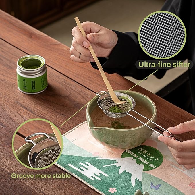 Clay&Fire Matcha Whisk Set，9 Pcs Ceramic Matcha Set, 15 OZ Matcha Bowl - Image 3