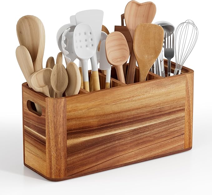Utensil Holder for Kitchen Counter, Extra Large Utensil Holder for Countertop by Segtenant