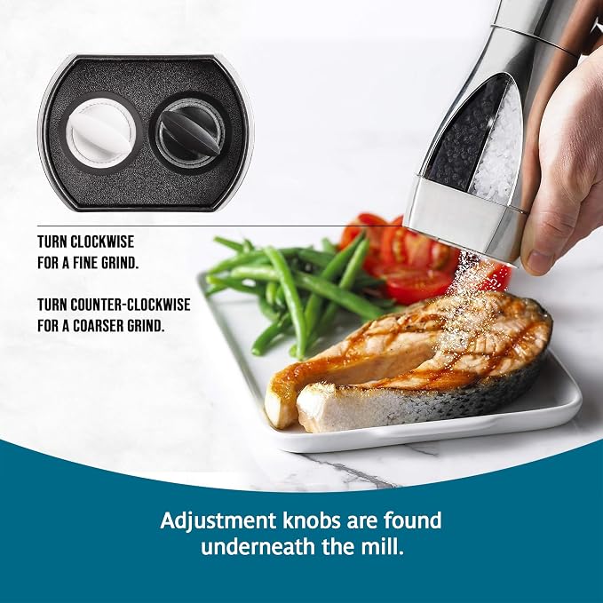 Trudeau Stainless Steel Manual 2-in-1 Salt and Pepper Mill - Image 6