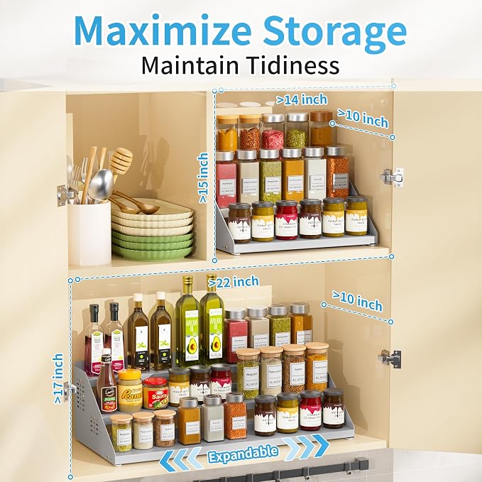 BOIVSHI Spice Rack Organizer, Metal Spice Rack Organizer - Image 6