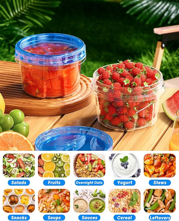 BiuLeon 12 Pack-17oz Freezer Storage Containers, Plastic Food Storage Containers - Image 6