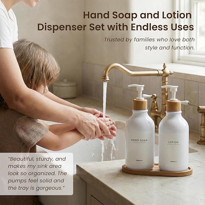 MaisoNovo Soap Dispenser Bathroom Set of 2-16.9 oz Bathroom Soap Dispenser Set - Image 6
