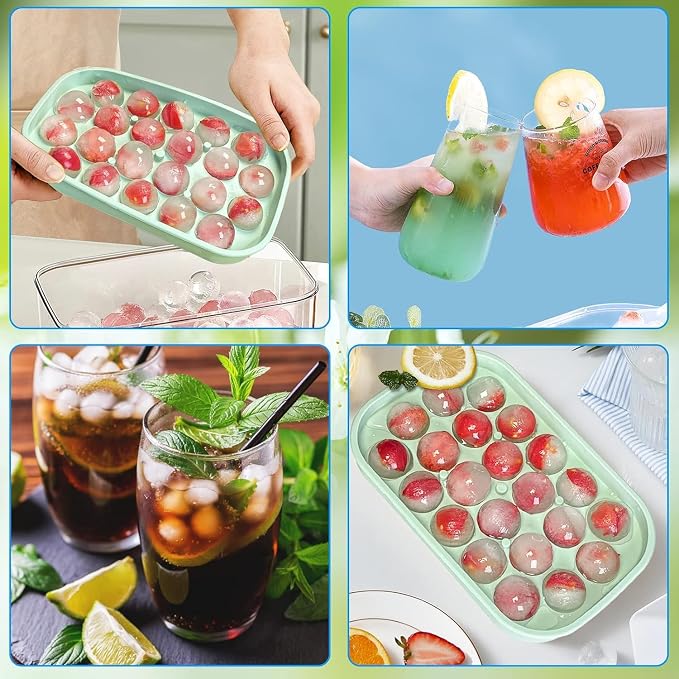 Ice Cube Tray, 2 Pack Silicone Ice Balls Maker - Image 2