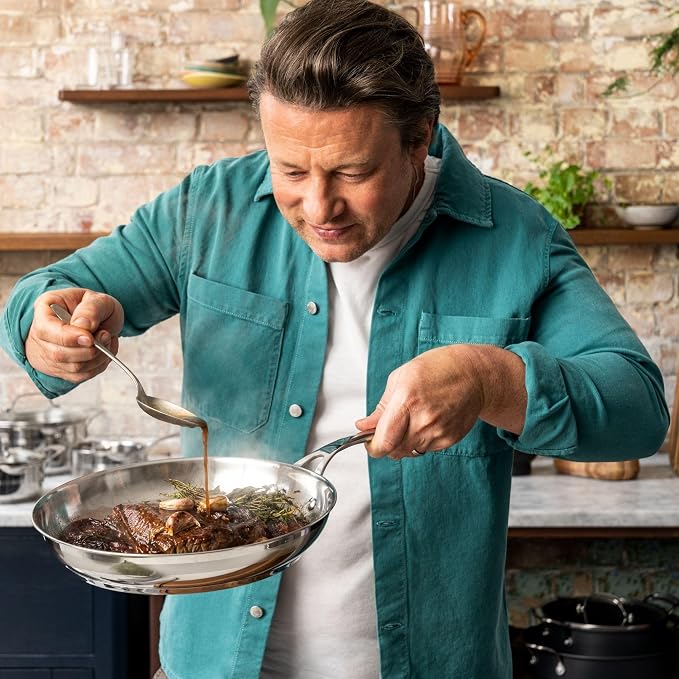 Jamie Oliver by T-fal Cook Smart 10-Piece Cookware Set, Uncoated Stainless Steel - Image 8