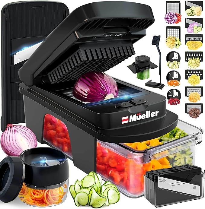 Mueller ULTIMATE 12 Blade Vegetable Chopper, Mandoline Slicer and Spiralizer by Mueller