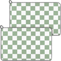 Zonon Green Checkered Dish Drying Mat by Zonon