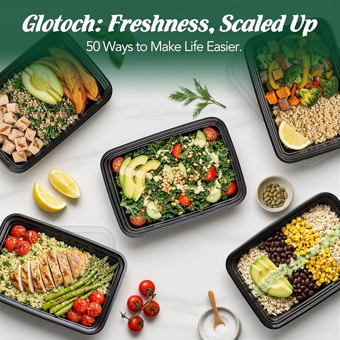 Glotoch Meal Prep Containers 32oz 50 Pack - Image 4