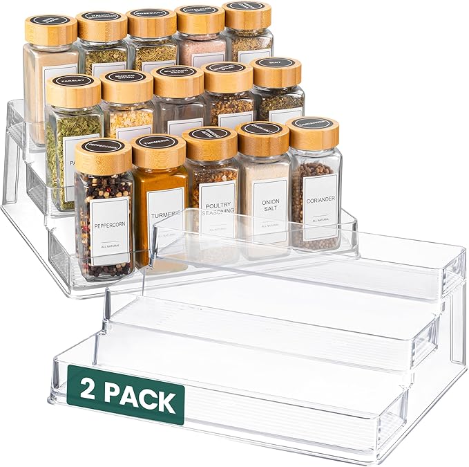Oizeir Clear Spice Rack – 3-Tier Acrylic Organizer by Oizeir