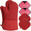 Oven Mitts and Pot Holders Sets 6pcs, Kitchen Oven Glove, High Heat Resistant by OvenMitts